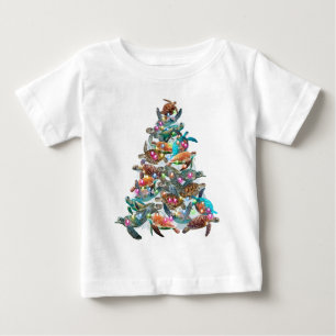 Turtle Christmas Tree Ornament Xmas Tree Toppers Baby T-Shirt