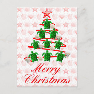 Turtle Christmas Tree Postcard