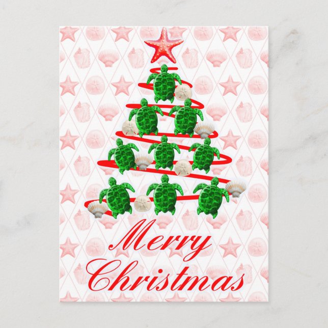 Turtle Christmas Tree Postcard (Front)