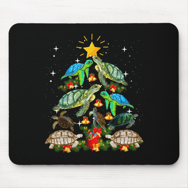 Turtle Christmas Tree Shirt  Mouse Pad (Front)