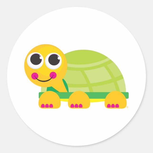 Turtle Classic Round Sticker (Front)