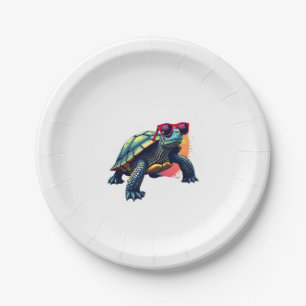 Turtle Colorful Turtle Outfit Mens Turtle Lover Tu Paper Plate