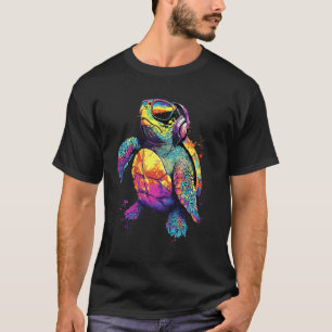 Turtle Coloured Pop Art Reptile Giant Turtles Cute T-Shirt