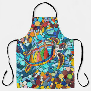 Turtle Colourful  mosaic art Apron