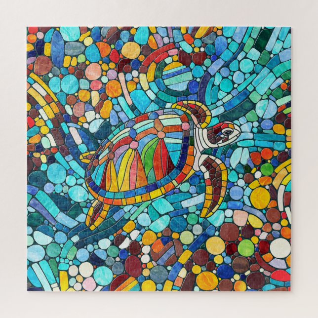 Turtle Colourful  mosaic art Jigsaw Puzzle (Vertical)