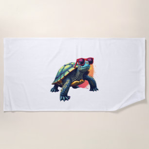 Turtle Colourful Turtle Outfit Mens Turtle Lover T Beach Towel