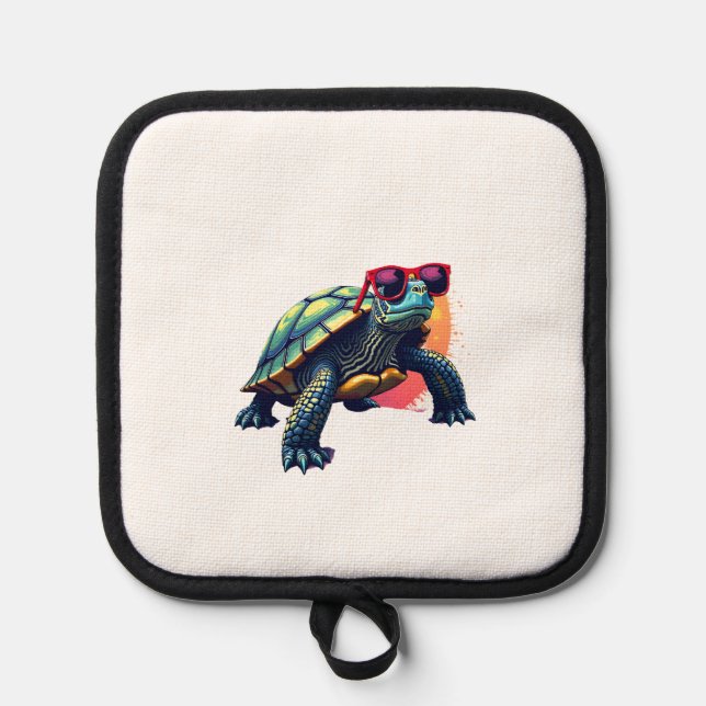 Turtle Colourful Turtle Outfit Mens Turtle Lover T Pot Holder (Front)