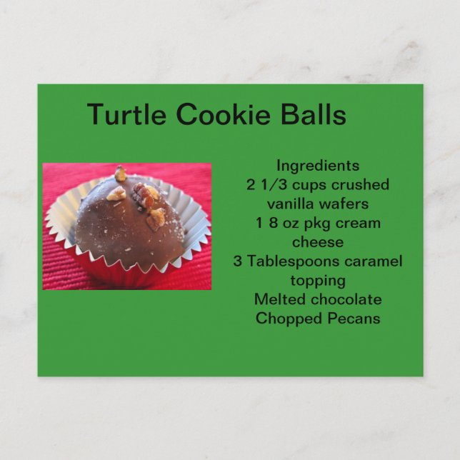 Turtle Cookie Balls Postcard (Front)