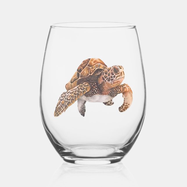 Turtle Copy Copy Copy Copy Copy Copy Copy Copy Cop Stemless Wine Glass (Front)