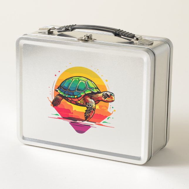 Turtle Copy Copy Copy Metal Lunch Box (Front)