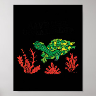 Turtle Coral Save The Coral Reef Environmental Poster