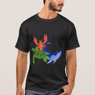 Turtle, Crab and Wale Summer Collection * Black Su T-Shirt