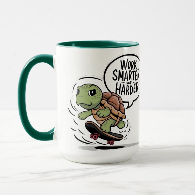 turtle cruising skateboard mug (Left)