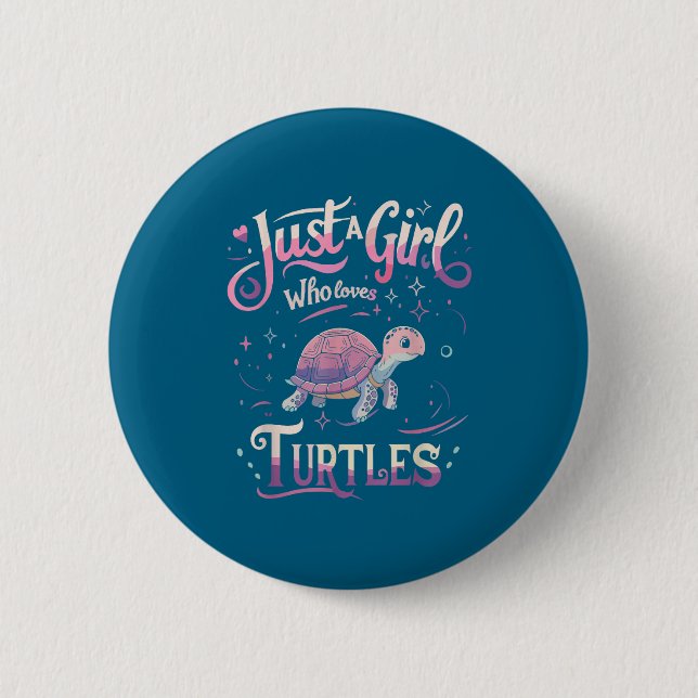 Turtle Cute Girl Men Women S  6 Cm Round Badge (Front)