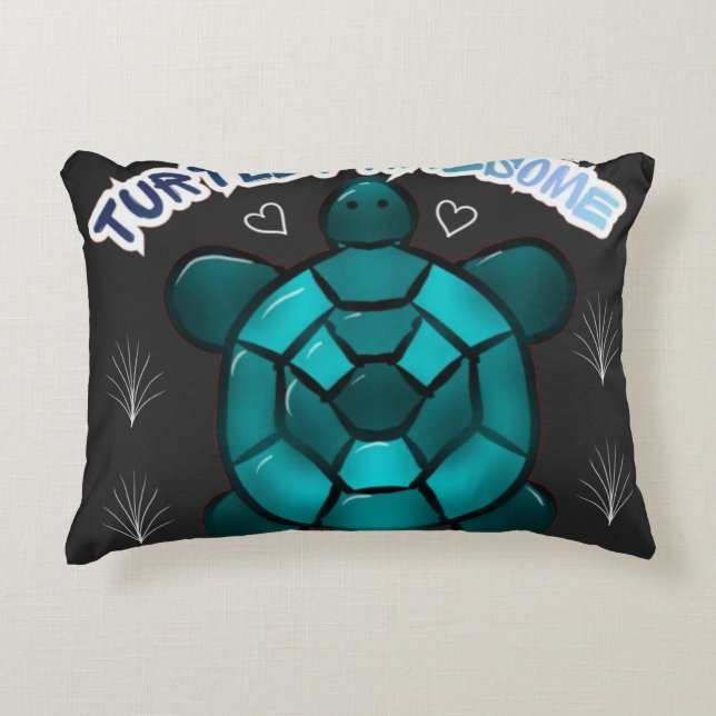  Turtle Cute Pun Funny Animal Gift Decorative Cushion (Front)