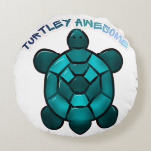  Turtle Cute Pun Funny Animal Gift Round Cushion