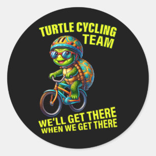Turtle Cycling Lover Cycle Team Cyclist Bike Tour Classic Round Sticker
