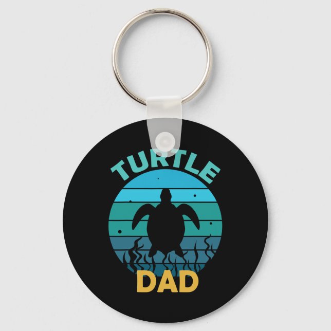 Turtle Dad Eco-friendly Earth Day  Key Ring (Front)