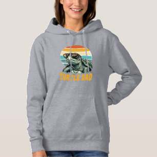 Turtle Dad Retro Sunset Vintage Engraving Vector D Hoodie