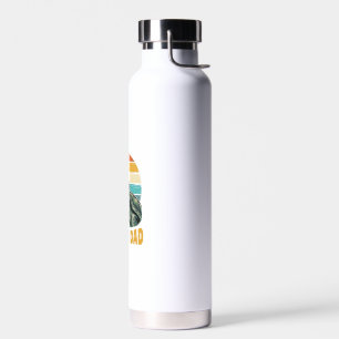 Turtle Dad Retro Sunset Vintage Engraving Vector D Water Bottle