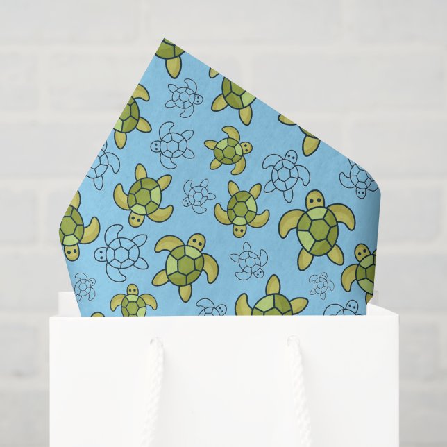 Turtle Decoupage Tissue Paper, Sea Turtle Paper (Gift Bag)