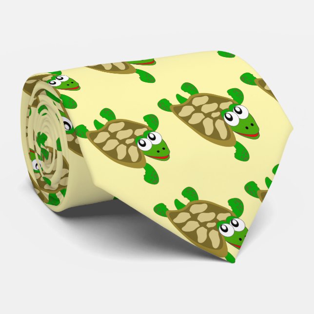 Turtle Design Tie (Rolled)