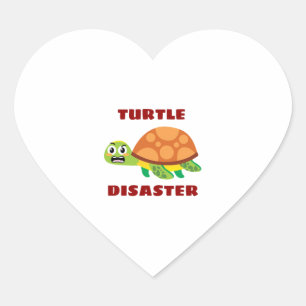 Turtle Disaster Turtle Pun Heart Sticker