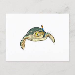 Turtle Diver Snorkel Postcard
