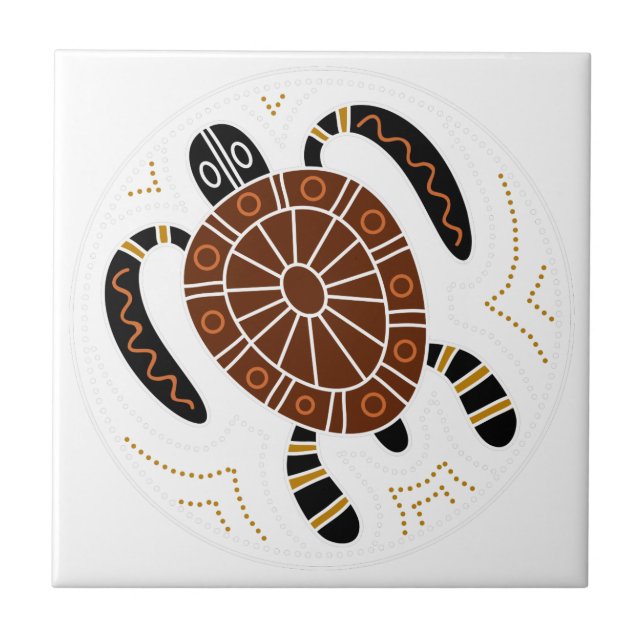 Turtle Dotted Design Ceramic Tile (Front)