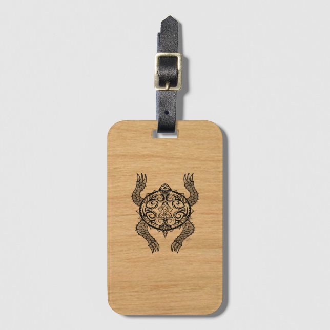 Turtle Drawing Luggage Tag (Front Vertical)