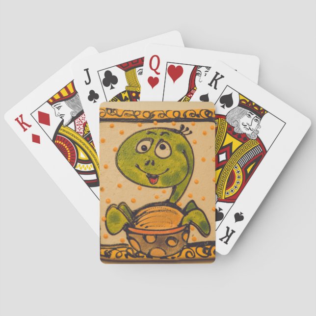 Turtle drawing playing cards (Back)