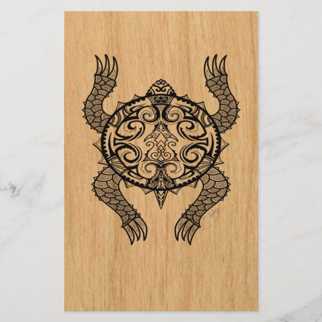 Turtle Drawing Stationery (Front)