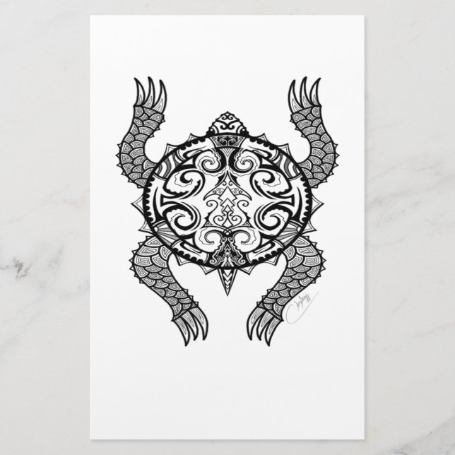 Turtle Drawing Stationery (Front)