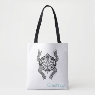 Turtle Drawing Tote Bag