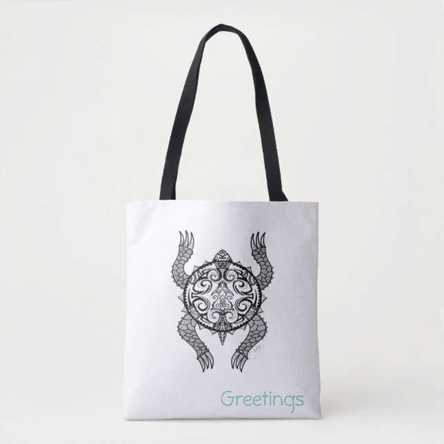 Turtle Drawing Tote Bag (Front)