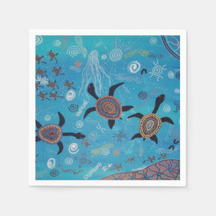 Turtle Dreaming Aboriginal Art Napkins