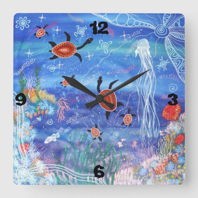 Turtle Dreaming Wall Clock (Front)