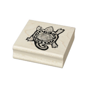 Turtle Earth Moons Maureen Girard Rubber Stamp