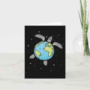 Turtle Earth Sea Turtle Earth Day Turtle Planet  Card