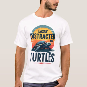 Turtle Easily Distracted By Turtles Sea Vintage Ki T-Shirt