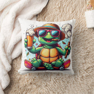 Turtle enjoying drinks and cigars! cushion