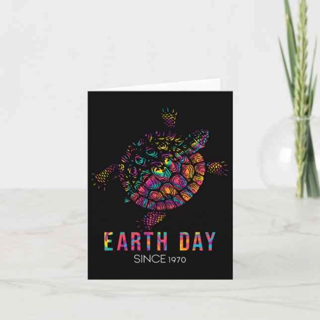 Turtle Environmental Protection Earth Day Since 19 Card (Front)