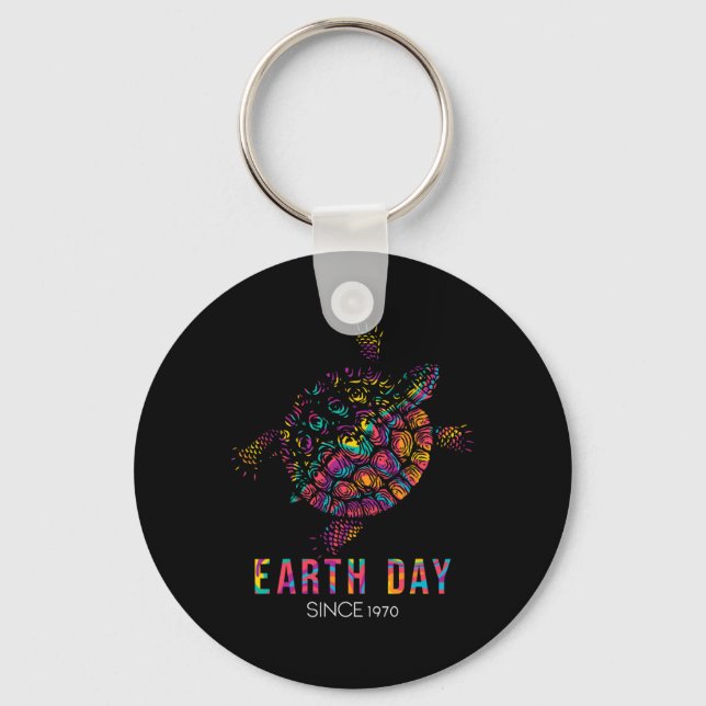 Turtle Environmental Protection Earth Day Since 19 Key Ring (Front)