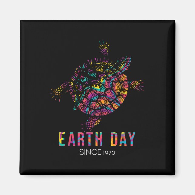 Turtle Environmental Protection Earth Day Since Magnet (Front)