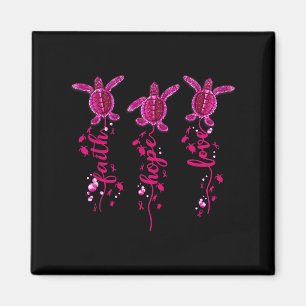 Turtle Faith Hope Love Pink Ribbon Breast Cancer A Magnet