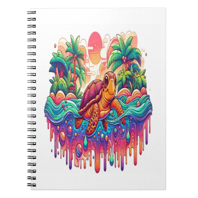 Turtle Floats in Liquid Garden. Notebook (Front)