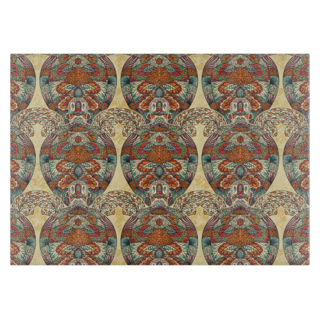 Turtle Floral Pattern Cutting Board (Front)