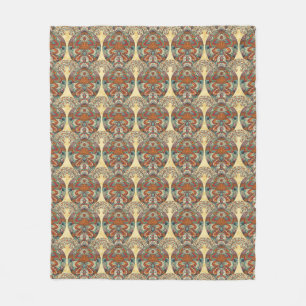 Turtle Floral Pattern Fleece Blanket