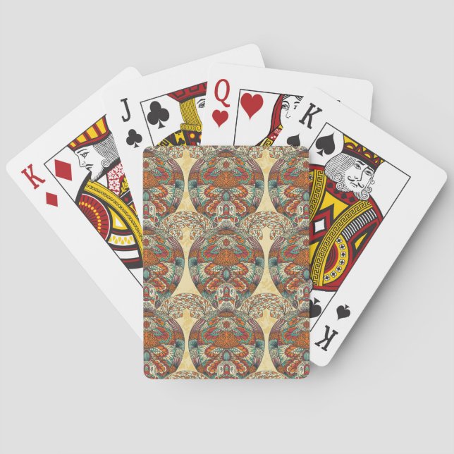 Turtle Floral Pattern Playing Cards (Back)