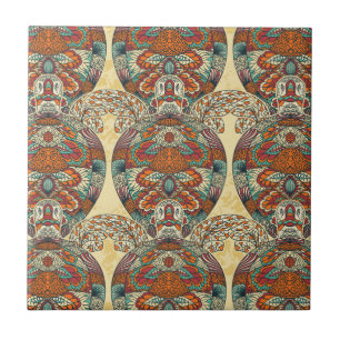 Turtle Floral Pattern Tile